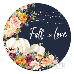 Cercle Floral Pumpkin Fall In Love Toile de fond de mariage