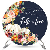 Cercle Floral Pumpkin Fall In Love Toile de fond de mariage