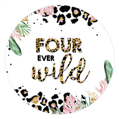 Toile de fond de fête d'anniversaire à paillettes Circle Four Ever Wild