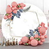 Cercle Géométrie Et Feuilles Joyeux Anniversaire Toile De Fond