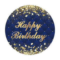 Cercle Or Et Marine Joyeux Anniversaire Toile De Fond Pour La Fête