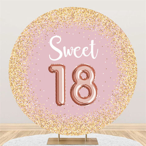 Cercle Or Glitter Rose Clair 18e Anniversaire Toile de Fond Cercle Or Glitter Rose Clair 18e Anniversaire Toile de Fond