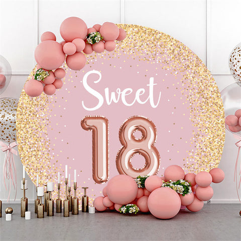 Cercle Or Glitter Rose Clair 18e Anniversaire Toile de Fond Cercle Or Glitter Rose Clair 18e Anniversaire Toile de Fond