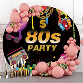 Circle Graffiti 80s Party Toile de fond pour joyeux anniversaire