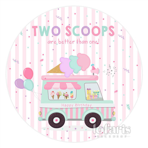 Cercle Ice Cream Van Stripe 2e Joyeux Anniversaire Toile de Fond Cercle Ice Cream Van Stripe 2e Joyeux Anniversaire Toile de Fond