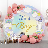 Circle Its A Boy Purple Sky Horse Toile de fond de douche de bébé