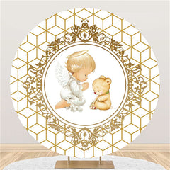 Cercle petit angle et ours en peluche toile de fond de douche de bébé