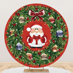 Cercle Petit Père noël Rond Toile De Fond noël Rouge