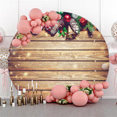 Cercle Vieux Style Rétro Toile De Fond De noël En Bois Brun