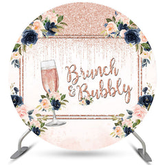 Cercle rose brunch et toile de fond de douche nuptiale pétillante