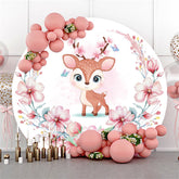 Cercle Rose Floral Et Elk Toile De Fond Pour La Fête D'anniversaire