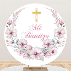 Cercle Rose Floral Mi Bautigo Baby Shower Toile de Fond