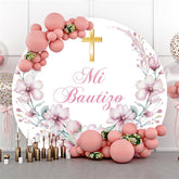 Cercle Rose Floral Mi Bautigo Baby Shower Toile de Fond