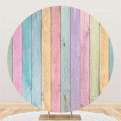 Cercle arc-en-ciel couleur en bois joyeux anniversaire toile de fond