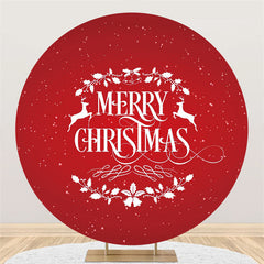 Cercle Feuilles Rouges Joyeux noël Toile De Fond Joyeuses Fêtes