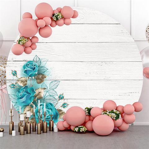 Cercle Blanc Bois Bleu Rose Joyeux Anniversaire Toile de Fond Cercle Blanc Bois Bleu Rose Joyeux Anniversaire Toile de Fond
