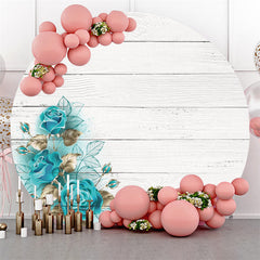 Cercle Blanc Bois Bleu Rose Joyeux Anniversaire Toile de Fond