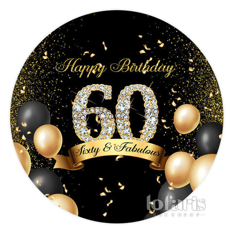Ballon Classique Joyeux 60e Anniversaire Toile de Fond Ronde Ballon Classique Joyeux 60e Anniversaire Toile de Fond Ronde