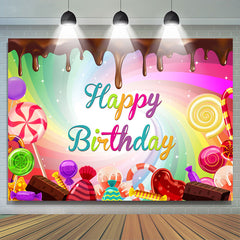 Couleur Bonbons Monde Chocolats Joyeux Anniversaire Toile de Fond