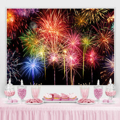 Toile de fond d'anniversaire Firewokes colorée et noire pour la fête