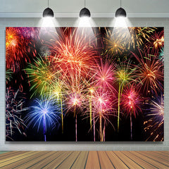 Toile de fond d'anniversaire Firewokes colorée et noire pour la fête