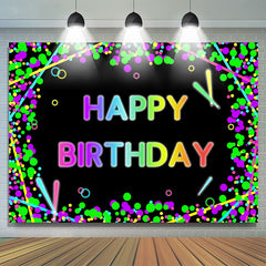 Cercle coloré avec toile de fond d'anniversaire de lignes abstraites