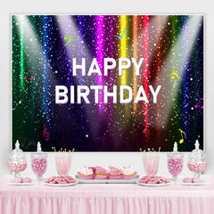 Toile de fond joyeux anniversaire Bokeh paillettes colorées
