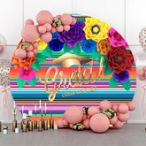 Toile de fond ronde à rayures colorées pour la décoration de fête