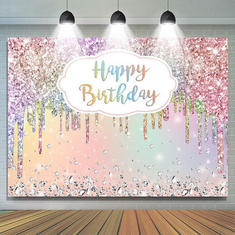 Toile de fond de bokeh de paillettes de diamants colorés pour l'anniversaire Toile de fond de bokeh de paillettes de diamants colorés pour l'anniversaire