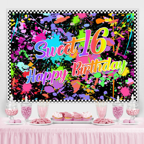 Coloré Graffiti Sweet 16 Joyeux Anniversaire Toile de Fond Coloré Graffiti Sweet 16 Joyeux Anniversaire Toile de Fond