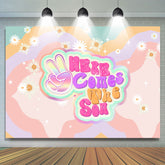 Coloré voici la toile de fond florale de douche de bébé de fils