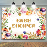 Feuilles de champignons colorés Toile de aime beige Bébé Douche