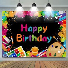 Toile de fond noire de graffiti imprimé coloré pour l'anniversaire