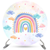 Toile de fond ronde d'anniversaire de nuage arc-en-ciel coloré pour fille