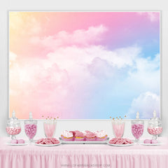 Bannière de fond de nuage lisse coloré pour la fête d'anniversaire