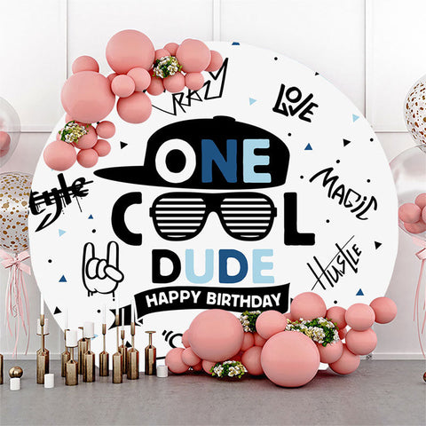 Cool Dude Boy Joyeux 1er Anniversaire Toile de Fond Ronde Cool Dude Boy Joyeux 1er Anniversaire Toile de Fond Ronde