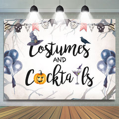 Costumier et Cocktails Bule Ballon Halloween Toile de Fond