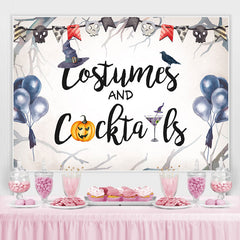 Costumier et Cocktails Bule Ballon Halloween Toile de Fond