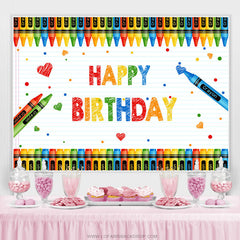 Fond de joyeux anniversaire simple et coloré de crayon