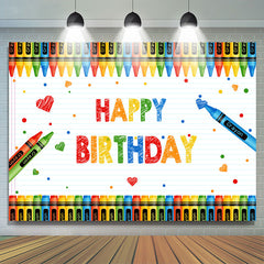 Fond de joyeux anniversaire simple et coloré de crayon