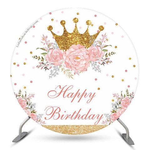 Toile de fond d'anniversaire de rose rose scintillante de couronne pour les filles Toile de fond d'anniversaire de rose rose scintillante de couronne pour les filles