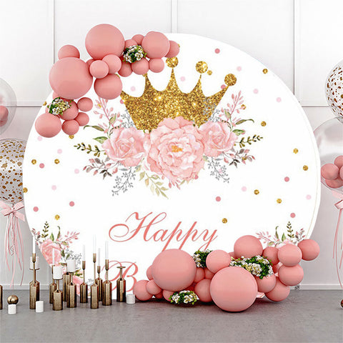 Toile de fond d'anniversaire de rose rose scintillante de couronne pour les filles Toile de fond d'anniversaire de rose rose scintillante de couronne pour les filles