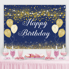 Fond De Joyeux Anniversaire Boked Ball Bleu Foncé Et Or