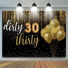 Fond d'anniversaire de trente ballons sales brun foncé