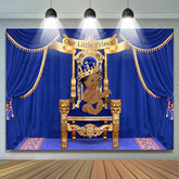 Toile de fond de douche de bébé petit prince bleu profond pour garçon