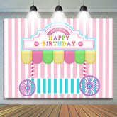 Fond de joyeux anniversaire sur le thème de Candyland Dessert Store