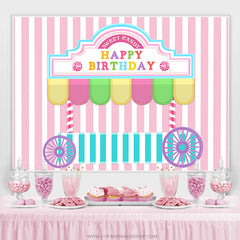 Fond de joyeux anniversaire sur le thème de Candyland Dessert Store