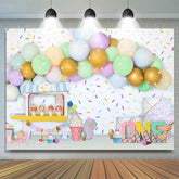Dessert Store Glitter Balloon Happy 1St Birthdab Toile de Fond