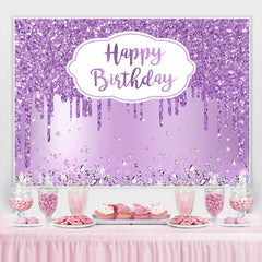 Diamant Violet Bokeh Glitter Joyeux Anniversaire Toile de Fond