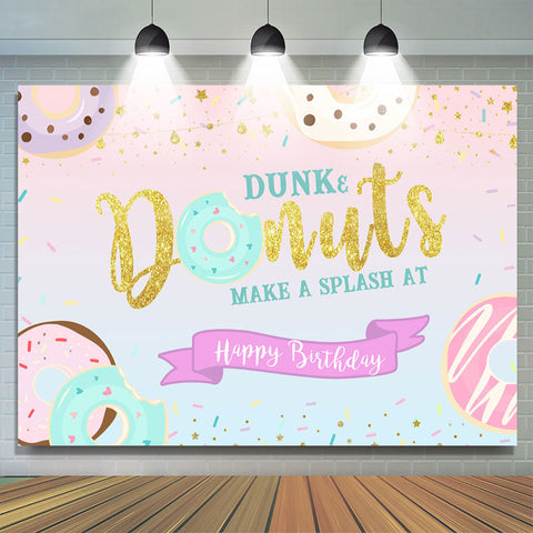 Dunk Donut Glitter Joyeux Anniversaire Toile de Fond Pour Fille Dunk Donut Glitter Joyeux Anniversaire Toile de Fond Pour Fille